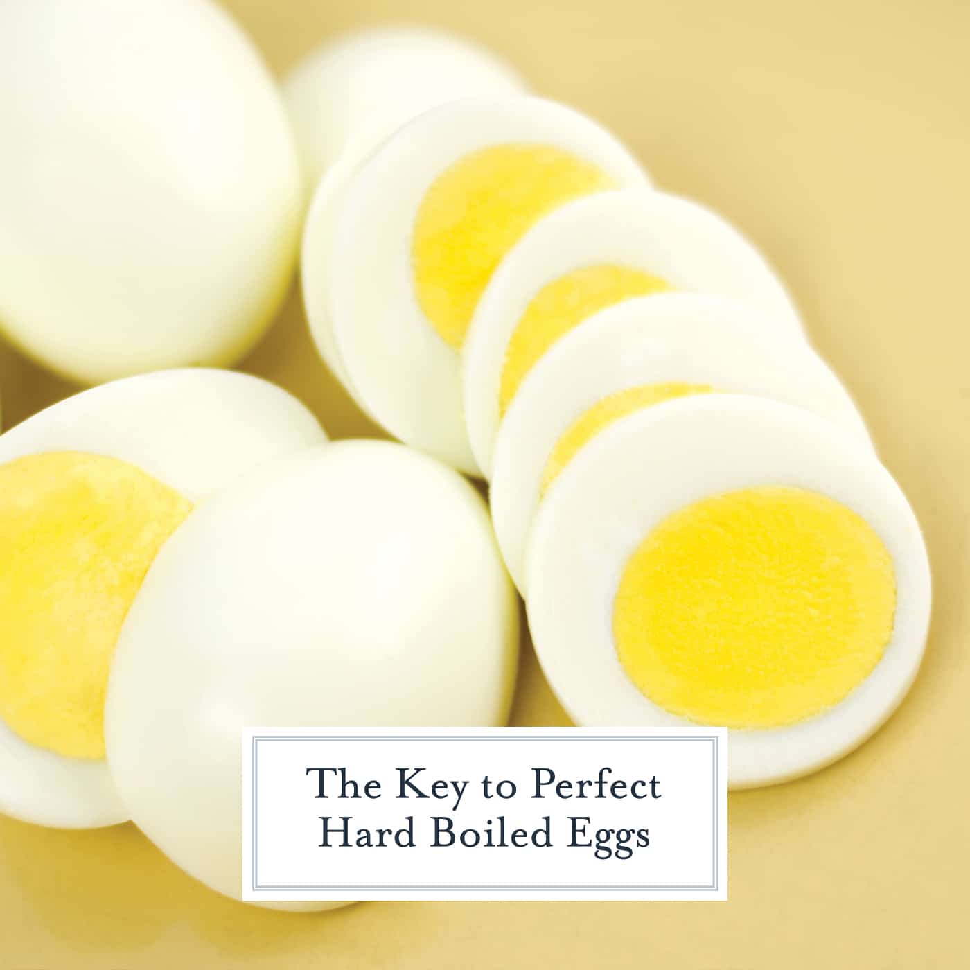 Perfect hard boiled eggs, sliced with yellow yolk