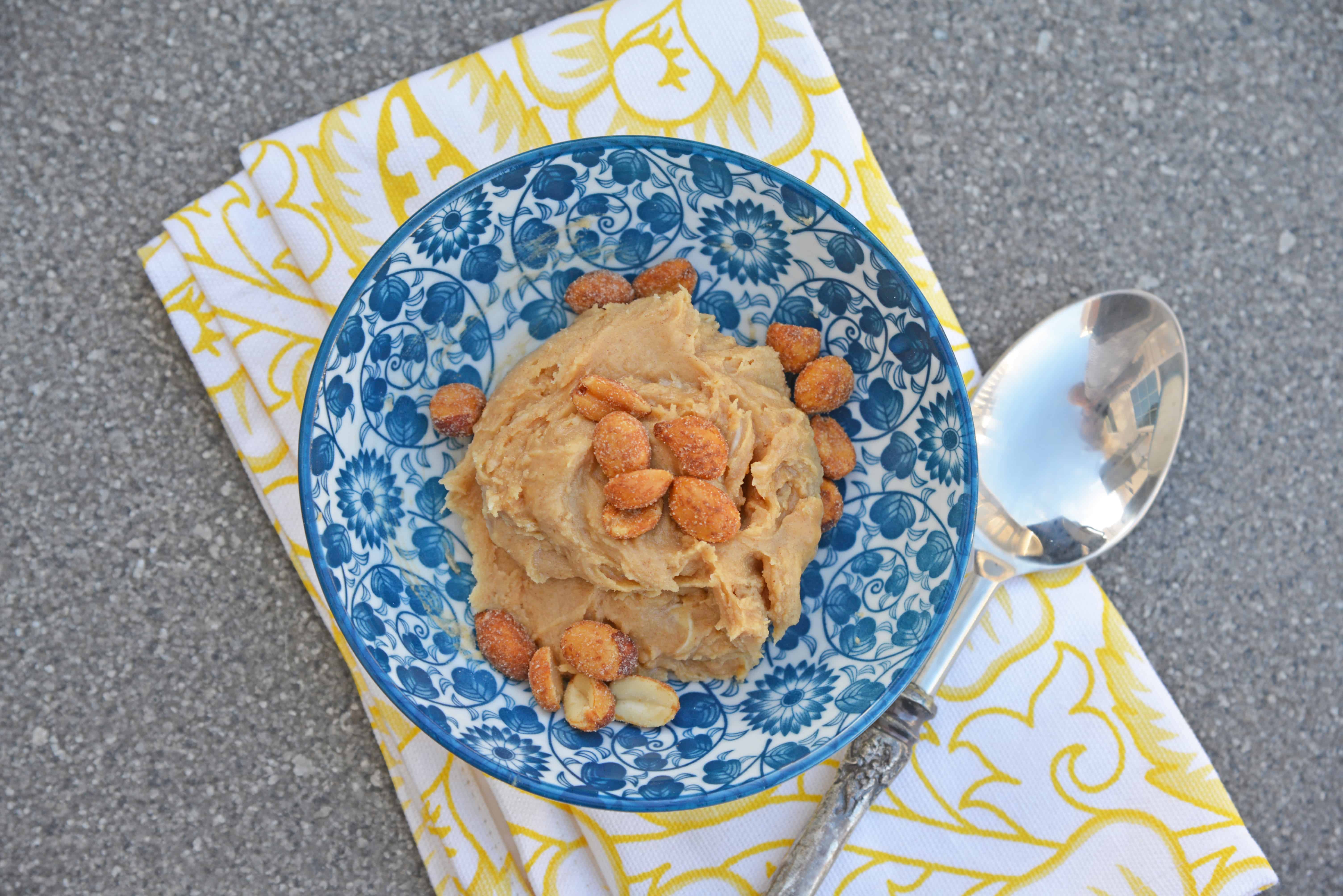 Indulge in small bowl of heaven: eggless single serve Peanut Butter Cookie Dough. You know you want some. #ediblecookiedough #singleservecookiedough #peanutbuttercookiedough www.savoryexperiments.com
