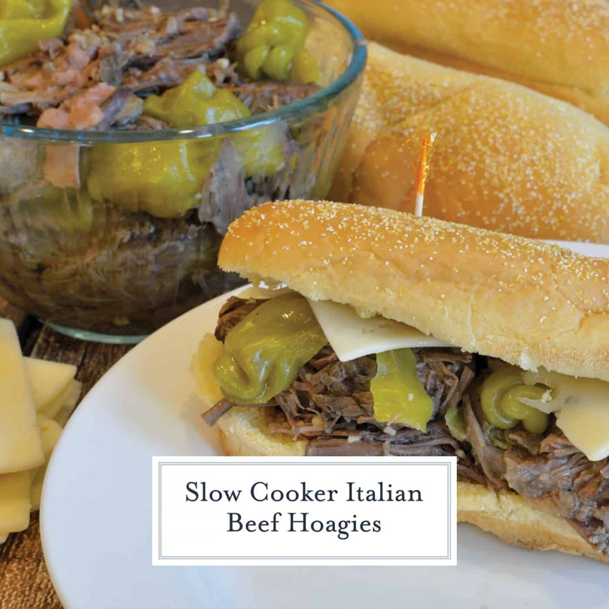 Slow Cooker Italian Beef Hoagies Mississippi Pot Roast on a Roll!