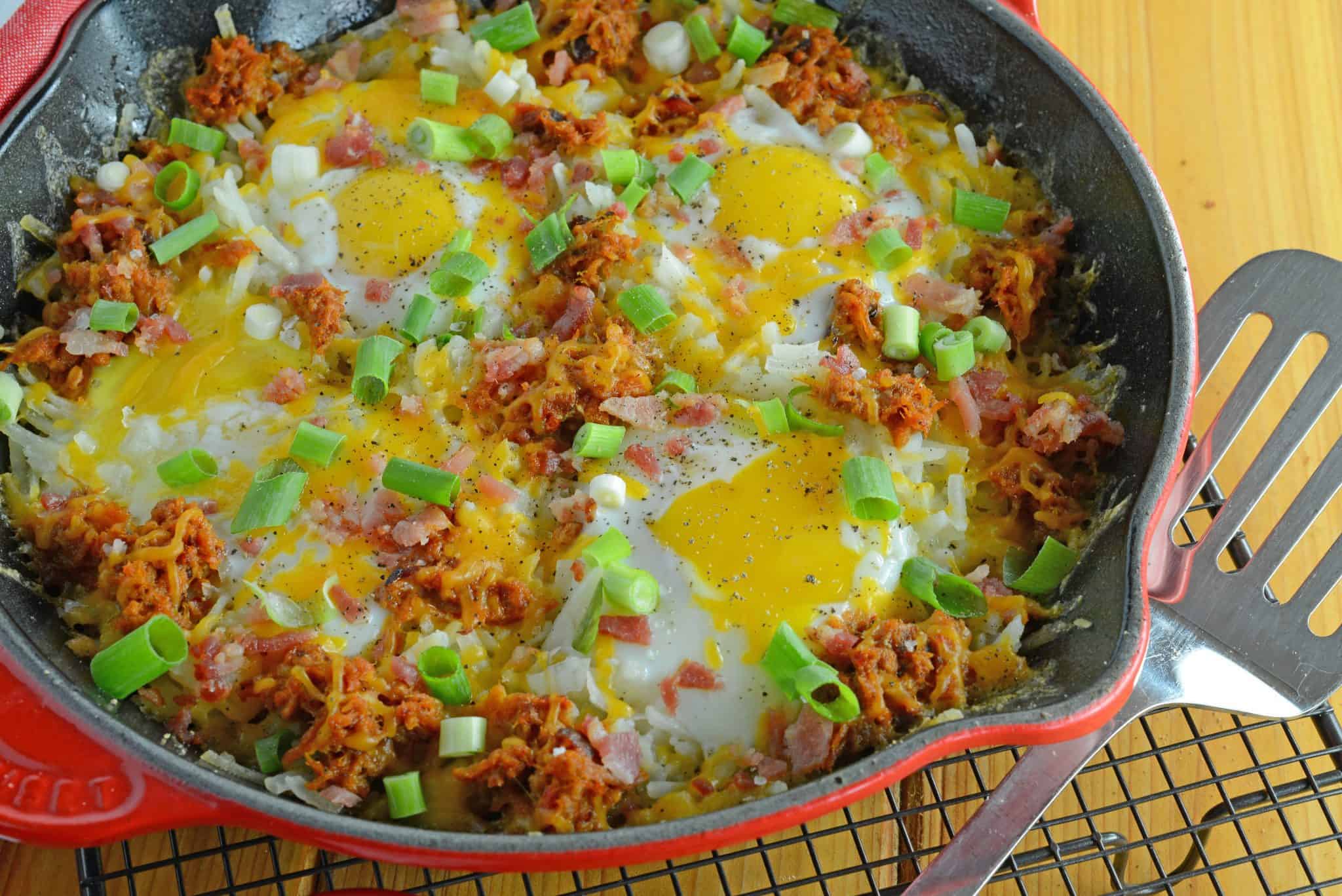 BBQ Pulled Pork Hash is my hands down, favorite Sunday brunch recipe. Ready in only 15 minutes and easily modified, it is simple and tasty.