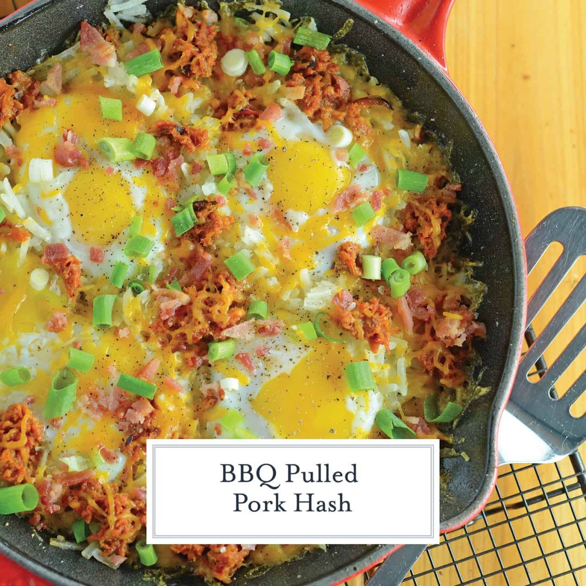 BBQ Pulled Pork Hash is my hands down, favorite Sunday brunch recipe. Ready in only 15 minutes and easily modified, it is simple and tasty. #bbqpulledpork #breakfasthash www.savoryexperiments.com