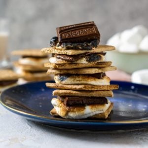pile of smores made in the oven