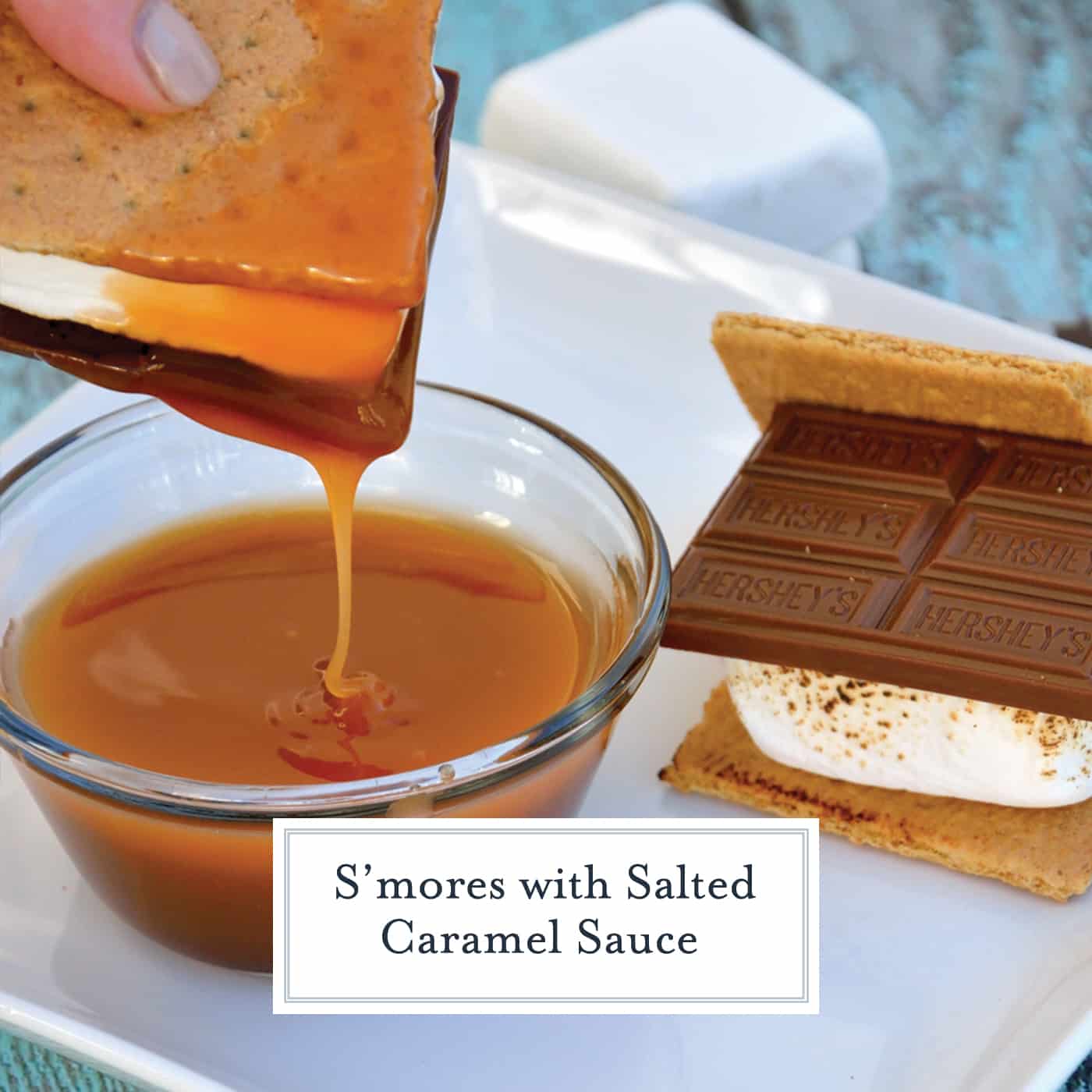 How do you take a traditional s'mores recipes and take it up a notch? Add salted caramel sauce! #smoresrecipe www.savoryexperiments.com