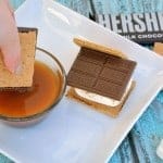 S'mores with Salted Caramel Sauce- take your s'mores up a notch by adding caramel! | #LetsMakeSmores #Ad | www.savoryexpeirments.com