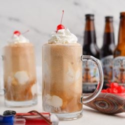 head on shot of the best root beer float recipe