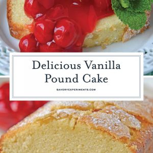 A classic Vanilla Pound Cake Recipe should be in every cook's recipe box. This is by the far best, soft and buttery pound cake out there! #poundcakerecipe #vanillapoundcake www.savoryexperiments.com