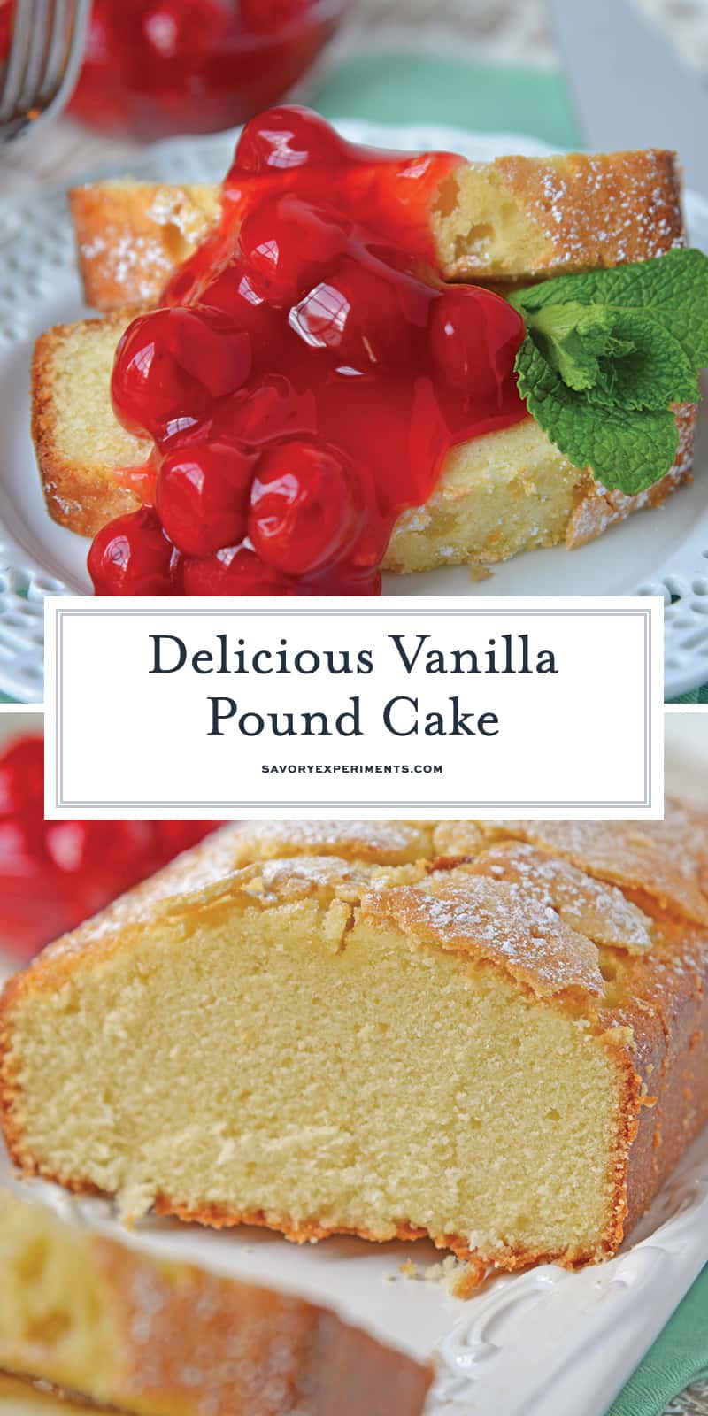 A classic Vanilla Pound Cake Recipe should be in every cook's recipe box. This is by the far best, soft and buttery pound cake out there! #poundcakerecipe #vanillapoundcake www.savoryexperiments.com