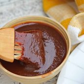 Zesty Cola BBQ Sauce is delicious on anything grilled including chicken, ribs, brisket and pulled pork. It only takes 10 minutes to make! #colabbqsauce #homemadebbqsauce www.savoryexperiments.com