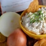 Caramelized Onion and Garlic Dip Recipe- Sweet and savory at the same time, Caramelized Onion and Garlic Dip is the perfect appetizer to bring to your holiday party!