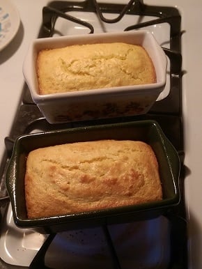 two loaves of cornbread 