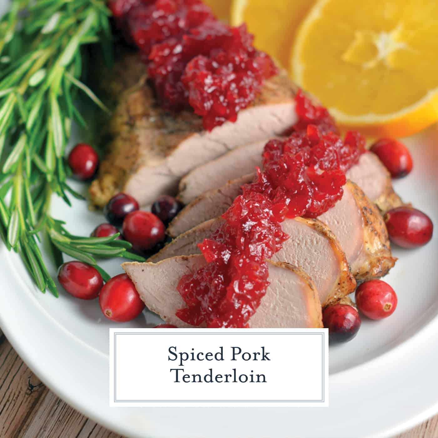 Spiced Pork Tenderloin is tender pork rubbed with spices and roasted to perfection. The amazing aroma coming from the oven is just a holiday bonus! #porktenderloin #holidayentree www.savoryexperiments.com