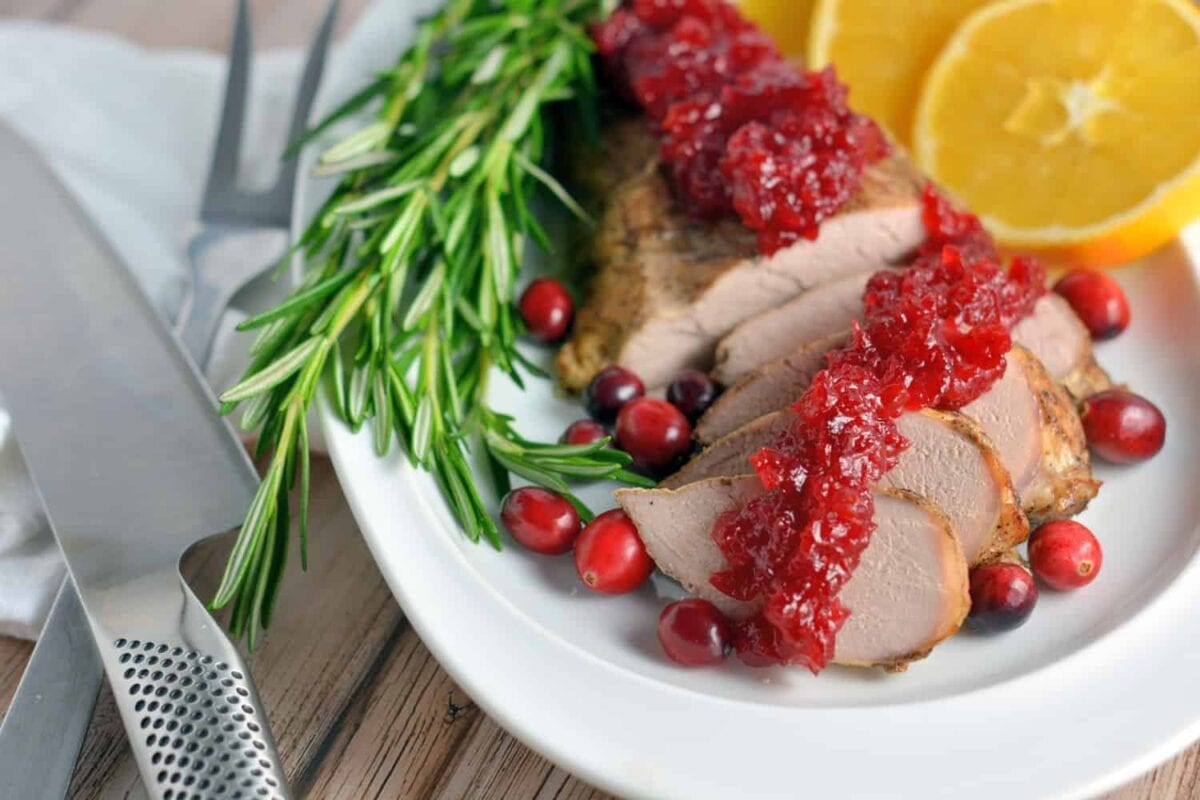 Spiced Pork Tenderloin is tender pork rubbed with spices and roasted to perfection. The amazing aroma coming from the oven is just a holiday bonus! #porktenderloin #holidayentree www.savoryexperiments.com