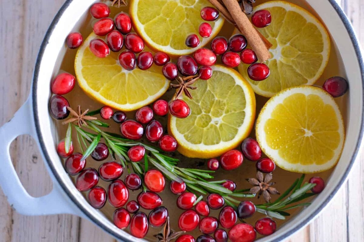 Stovetop Potpourri is a simple way to crank up the holiday cheer in your home using ingredients you probably already have in your refrigerator.  #aromatics #stovetoppotourri www.savoryexperiments.com