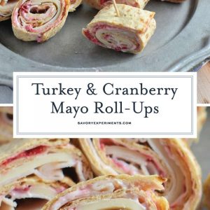 Turkey and Cranberry Mayo Roll-Ups- the perfect way to use your Thanksgiving leftovers for a fresh and delicious meal on the go. #turkeyrollups #cranberrymayo #thanksgivingleftovers www.savoryexperiments.com