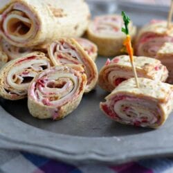 Turkey, Swiss and Cranberry Mayo Roll-Ups- the perfect way to use your Thanksgiving leftovers for a fresh, new meal! #cra