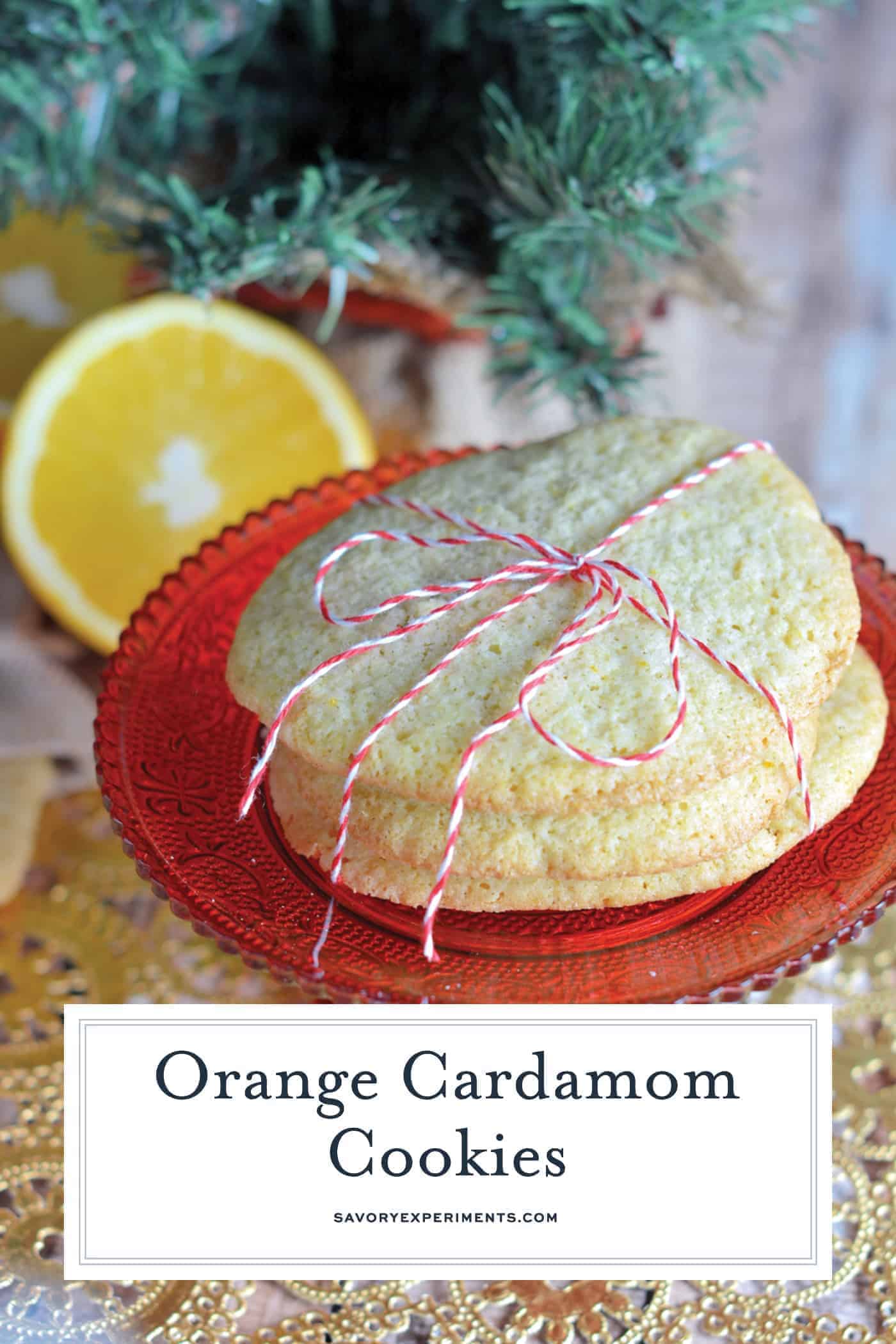 Orange Cardamom Cookies provide a festive flavor for holiday slice and bake cookies. Make ahead and even freeze until you are ready to bake! #freezercookies #sliceandbakecookies #cardamomcookies #orangecookies www.savoryexperiments.com