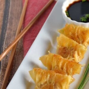 Authentic Homemade Dumplings (Potstickers) recipe! Learn how to make pork and shrimp dumplings using a real Chinese restaurant recipe! Plus a tutorial on how to fold a dumpling and dumplings dipping sauce.