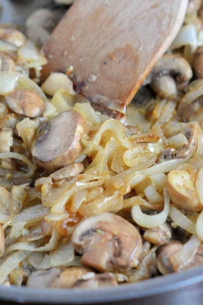 Simple Sautéed Garlic Mushrooms and Onions- a simple recipe that will add pizzazz to any meal, trust me, I make it once a week!