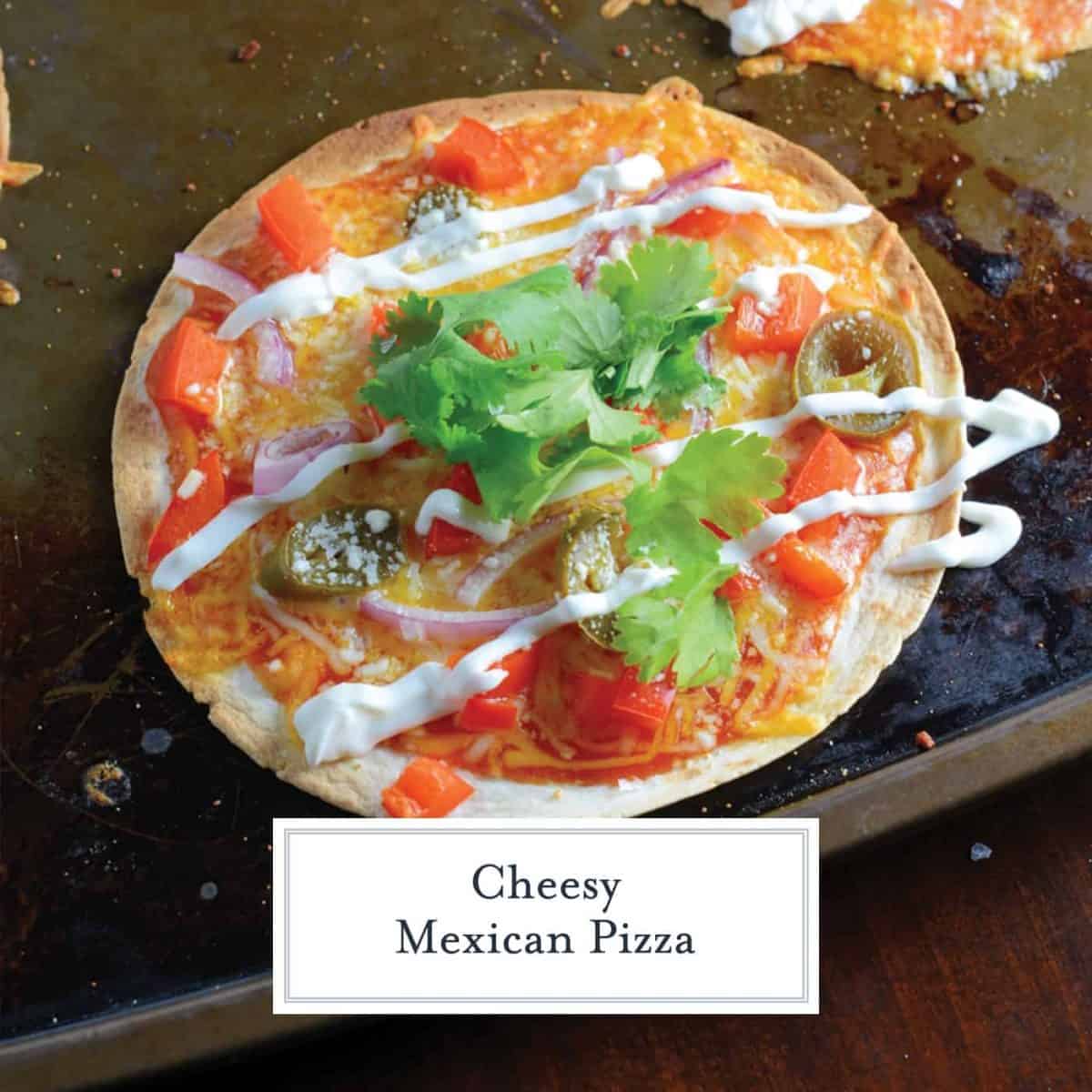 Mexican Pizza is the best meal and snack recipe ever! With just a small handful of ingredients, Mexican Pizza is a perfect party idea. #mexicanpizza #partyfood www.savoryexperiments.com