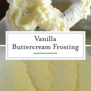 vanilla buttercream frosting in a bowl of a mixer 