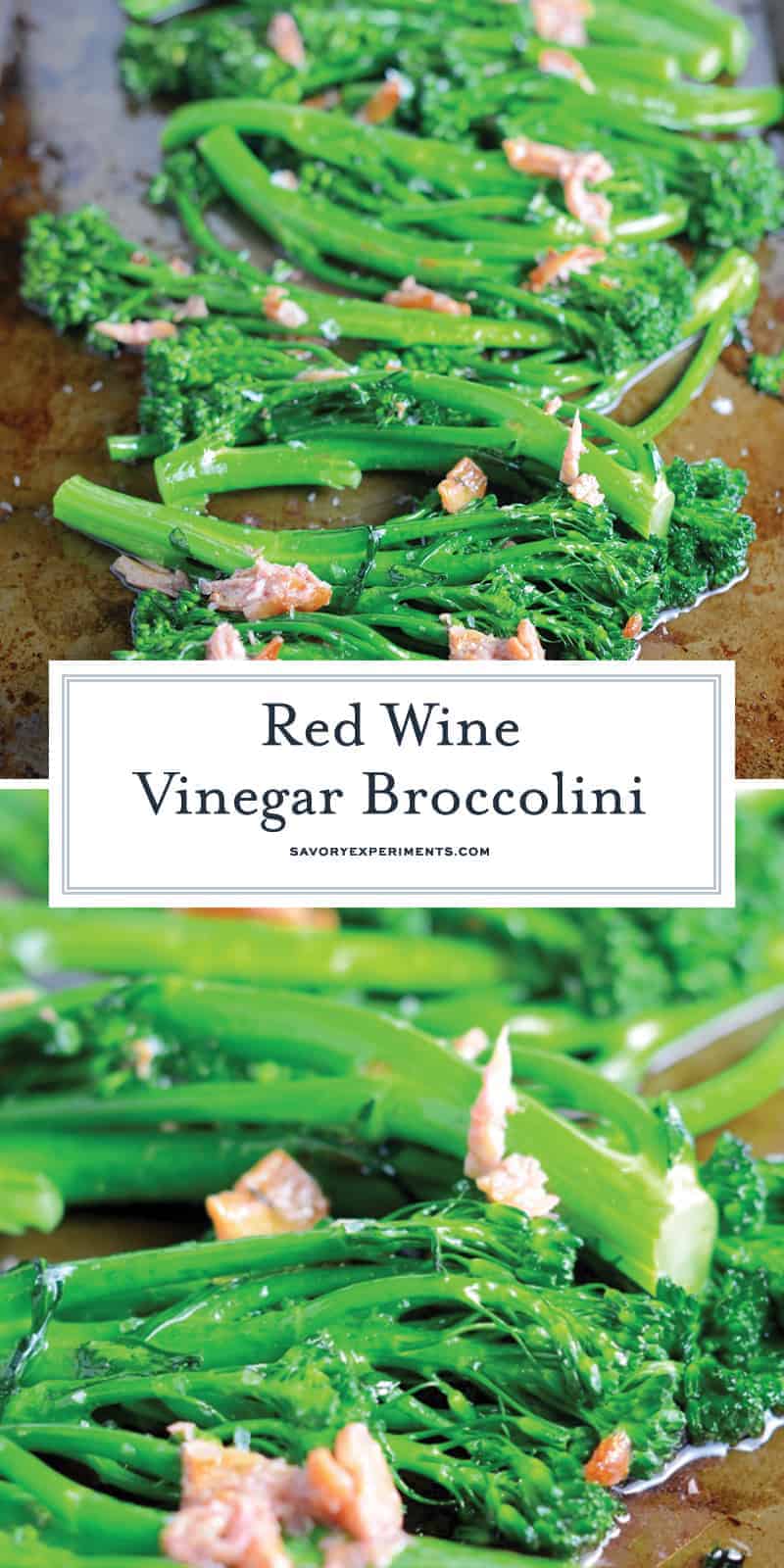 Red Wine Vinegar Broccolini combines fresh flavors of tender broccolini with garlic and snappy red wine vinegar for a simple, healthy and tasty side dish recipe. #broccolini #sidedisherecipes www.savoryexperiments.com 