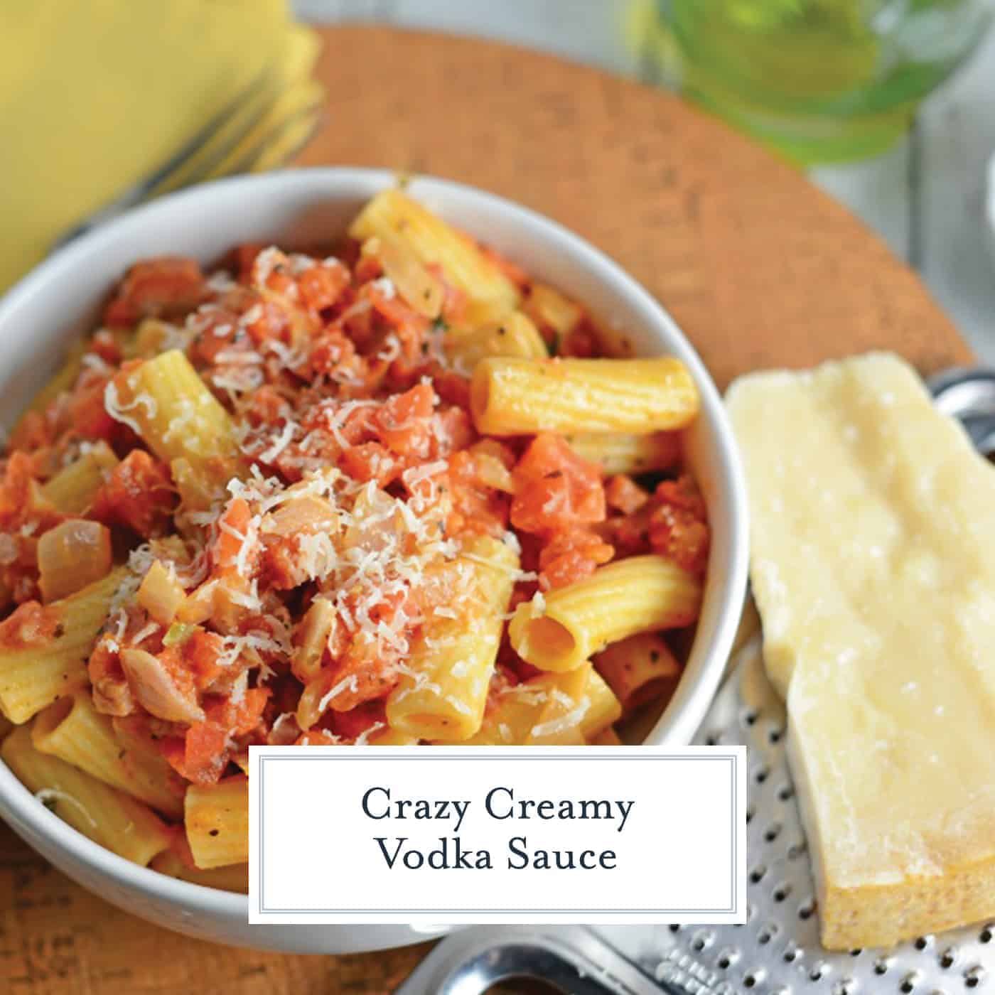Creamy Vodka Sauce is an easy pasta sauce recipe pancetta, tomatoes and cream. Serve over your favorite pasta like Penne alla Vodka! #vokdasauce #penneallavodka www.savoryexperiments.com 