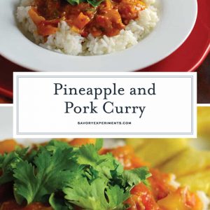 Pineapple and Pork Curry is a homemade curry recipe using fresh herbs and spices, tender pork, sweet pineapple tomatoes and citrus for an amazing curry from scratch that everyone will love. #homemadecurry #curryfromscratch #porkcurry www.savoryexperiments.com