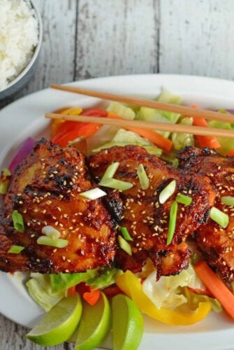Spicy Korean BBQ Chicken Recipe- this SPICY marinade is the same as you get at your favorite Korean BBQ joint. Red chile pepper base with a sweet after taste. Great on the grill or in stir fry. www.savoryexperiments.com