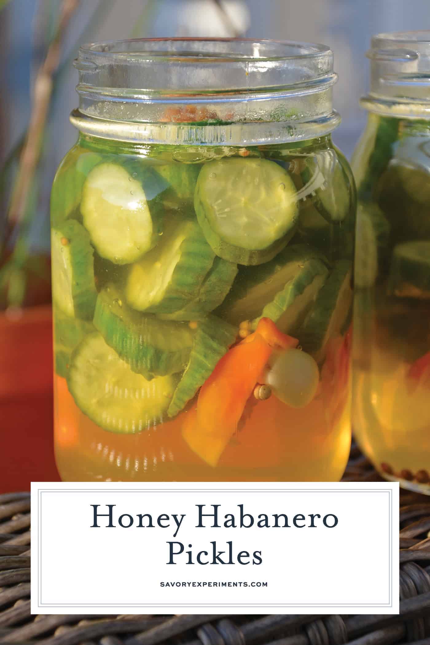 Honey Habanero Pickles in a jar