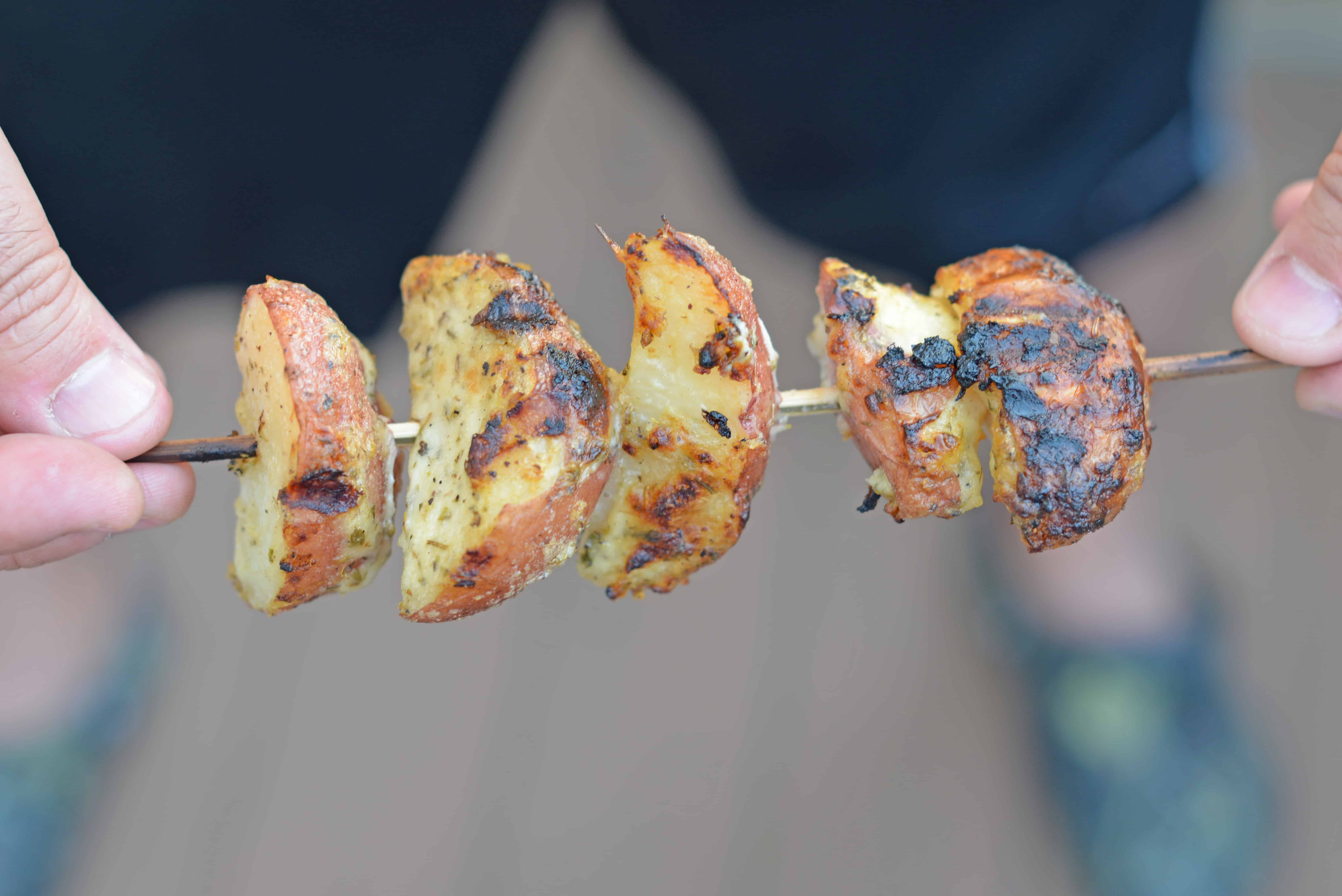 Potatoes on the grill uses miracle whip (I called them Miracle Whip Potatoes growing up) and keeps those spuds nice and moist with loads of tangy flavor. 