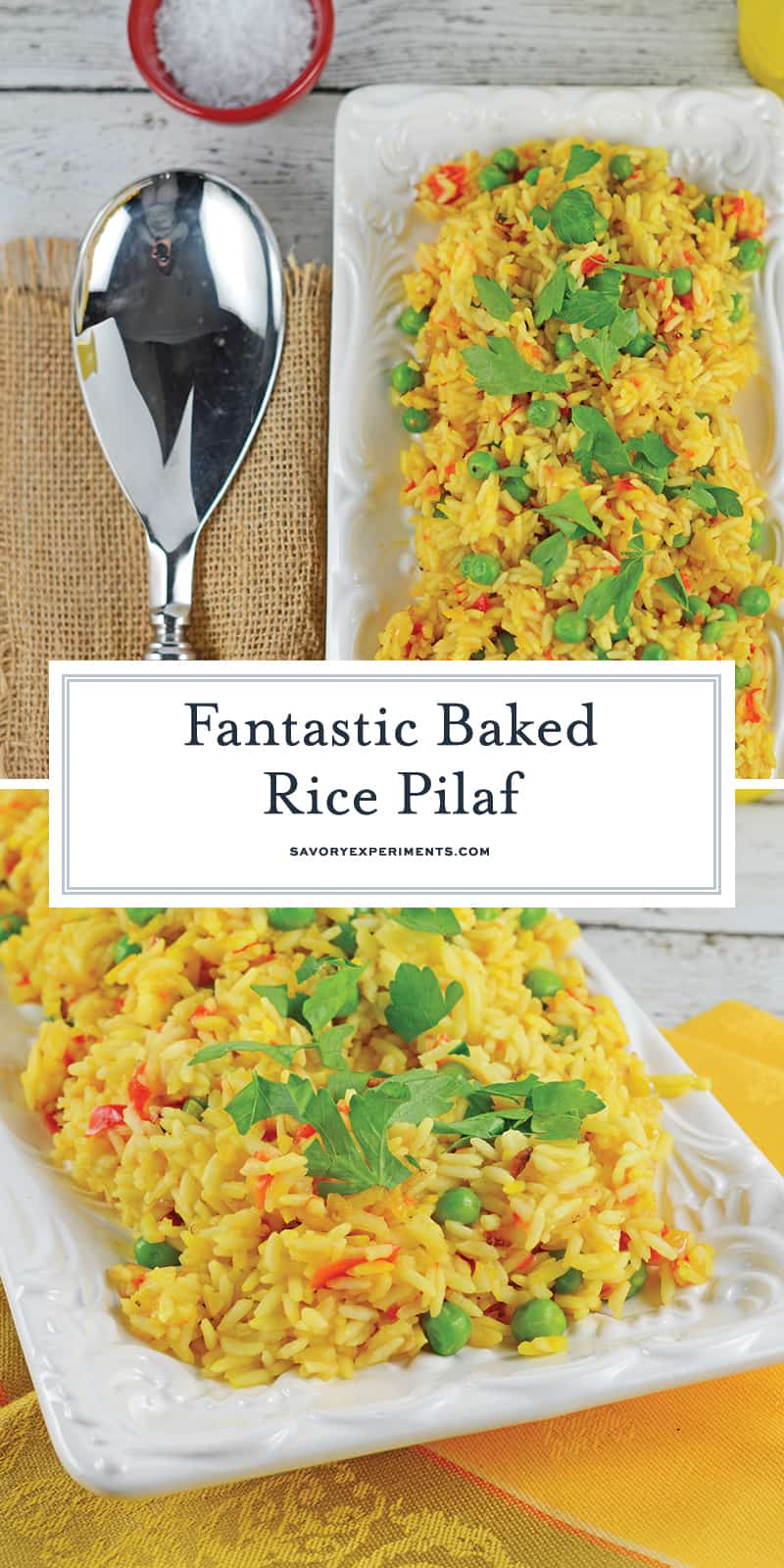 You'll never buy boxed rice pilaf ever again once you've made Bake Rice Pilaf! This is a fool proof way of getting the perfect rice every time… in the oven! #ricepilafrecipe #bakedricepilaf www.savoryexperiments.com