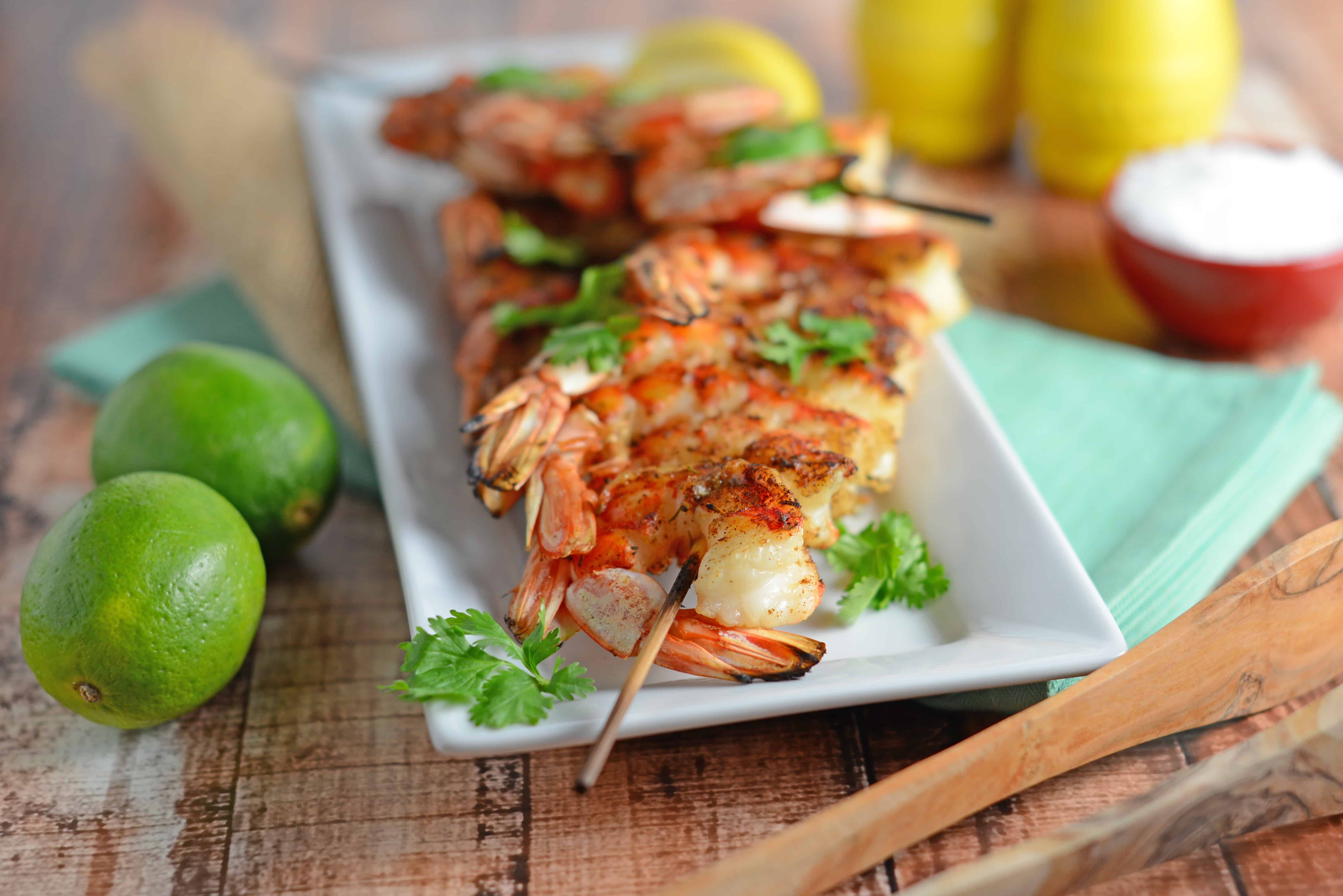 Thai Grilled Shrimp- Healthy meal idea, easy dinner recipe with only 4 ingredients!