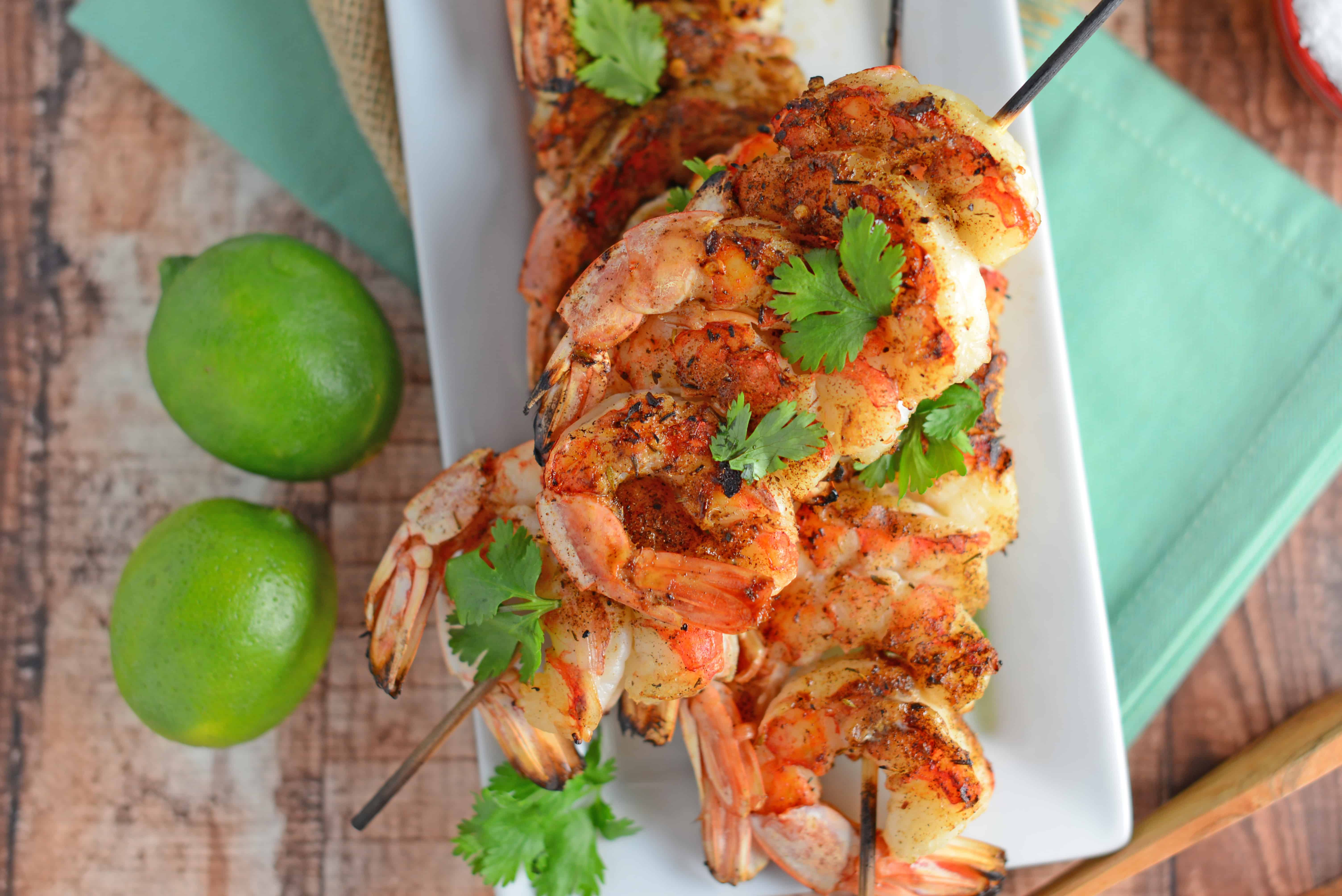 Thai Grilled Shrimp- Healthy meal idea, easy dinner recipe with only 4 ingredients!