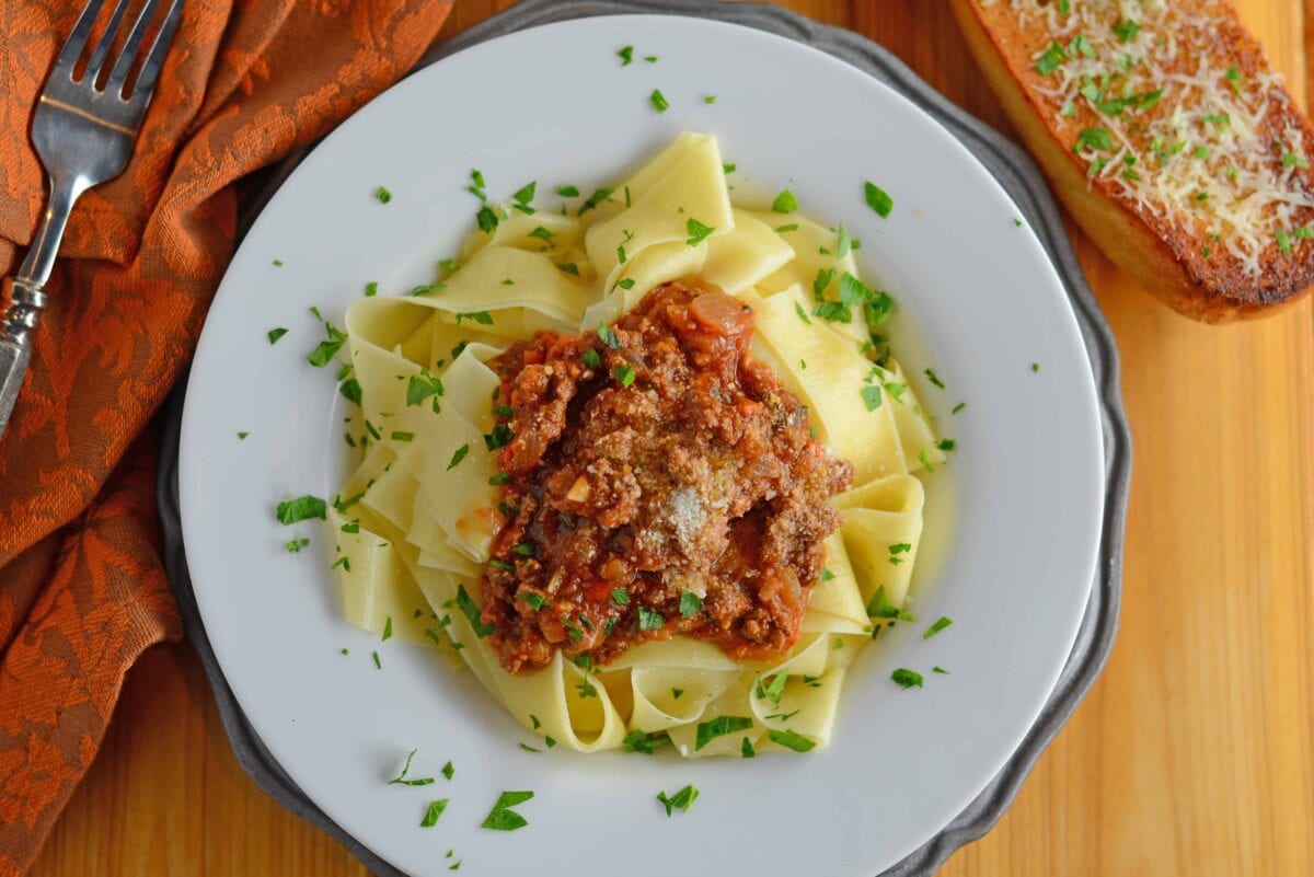 Bolognese Sauce is a classic, rich and hearty Italian sauce made with ground meat and coarsely chopped vegetables. Serve over pasta or in lasagna.