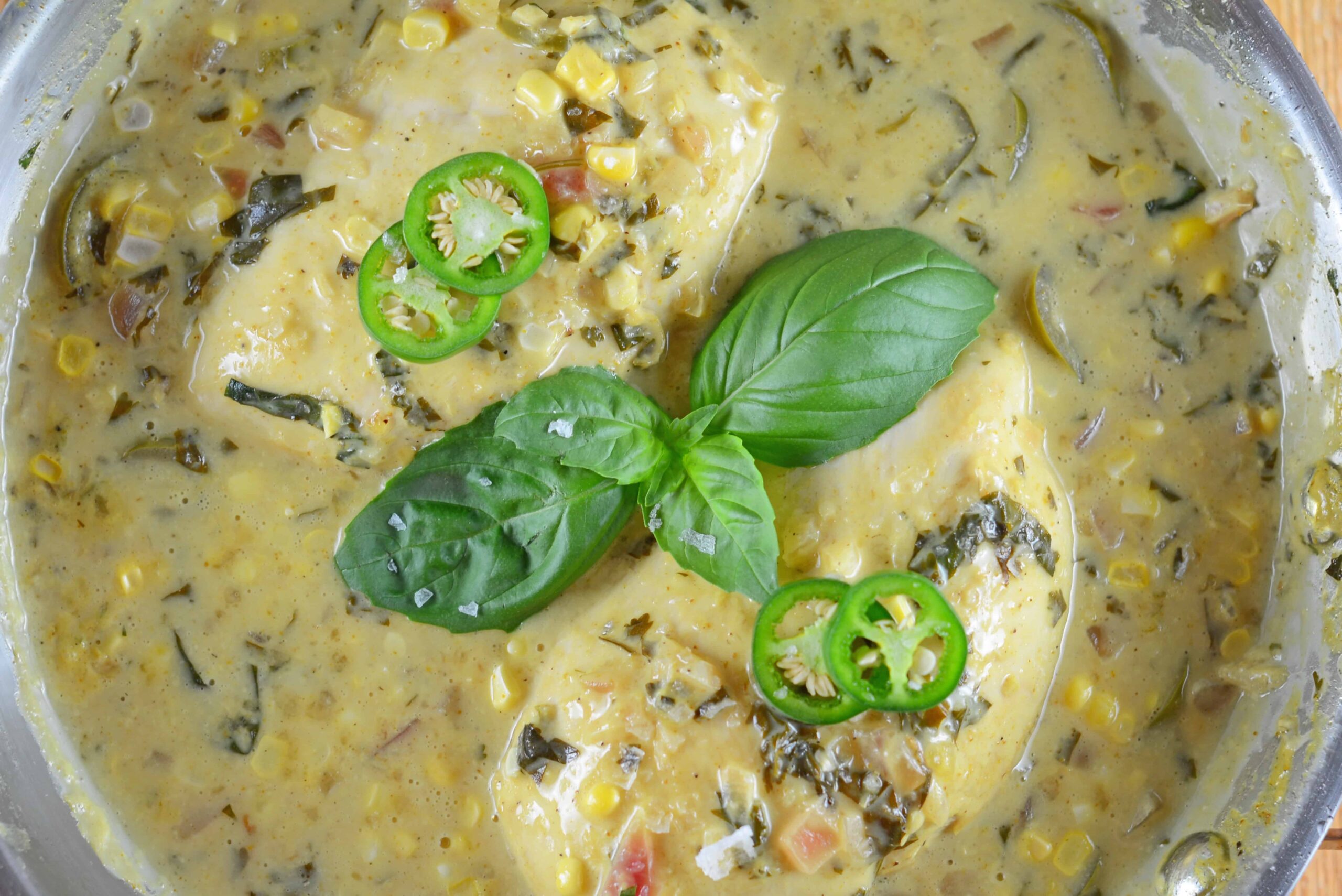 Coconut Curry Chicken | Easy Curry Recipe| Curry with coconut milk, jalapenos, corn and chicken.