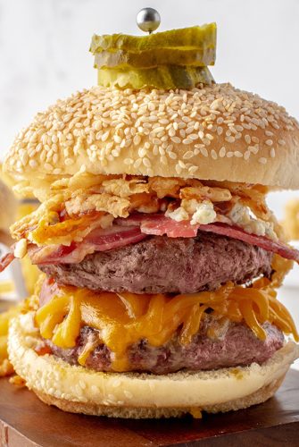 close up of cowboy burger