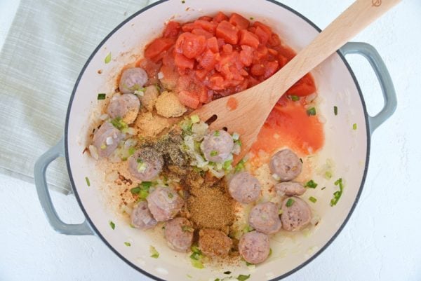 ingredients for crab and sausage soup