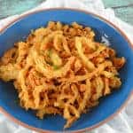 Onion Strings are buttermilk soaked and lightly seasoned fried onions. Perfect for topping burgers, a snack or green bean casserole.