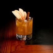 Spiced Whiskey Cider is the perfect fall cocktail using Sagamore Spirit rye whiskey, apple cider, lime juice and simple syrup.
