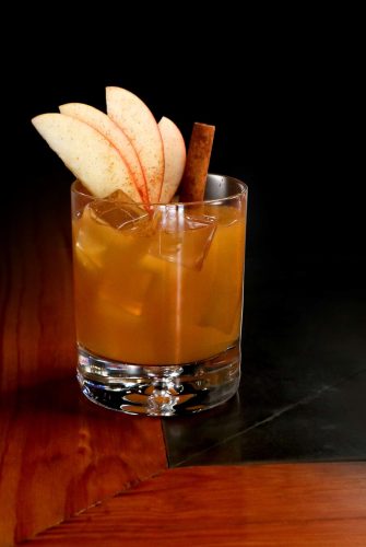 Spiced Whiskey Cider is the perfect fall cocktail using Sagamore Spirit rye whiskey, apple cider, lime juice and simple syrup.