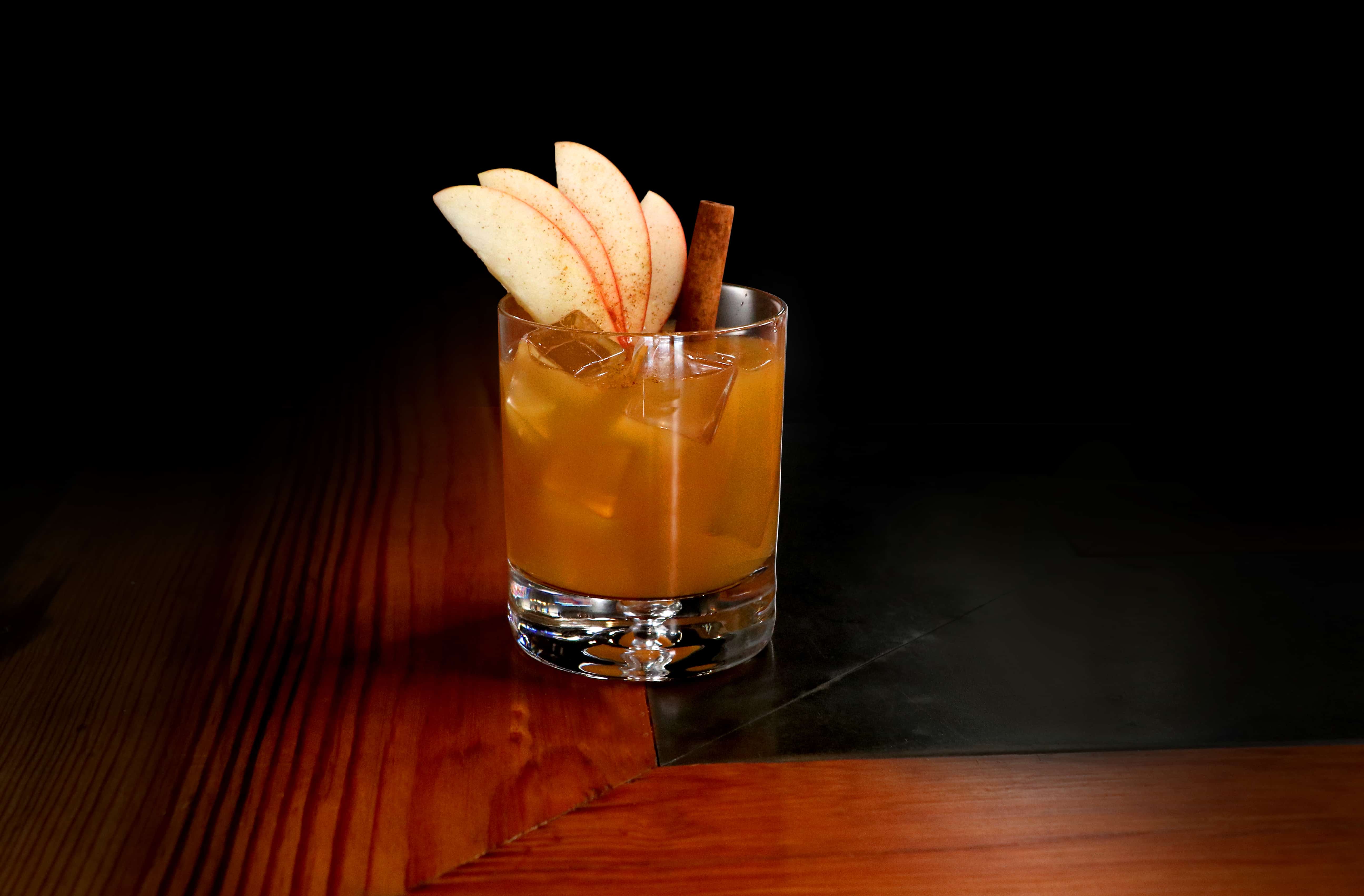 Spiced Whiskey Cider is the perfect fall cocktail using Sagamore Spirit rye whiskey, apple cider, lime juice and simple syrup.