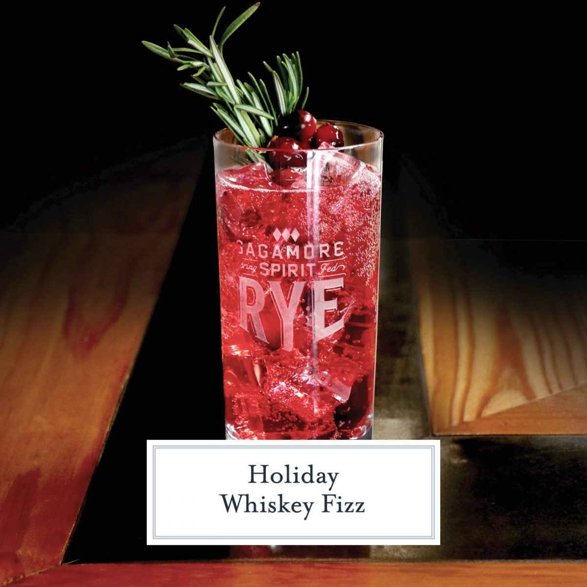 Holiday Whiskey Fizz is a bubbly holiday cocktail featuring Sagamore Spirits rye whiskey, club soda, cranberry syrup and lime juice. #whiskeycocktails #whiskey www.savoryexperiments.com