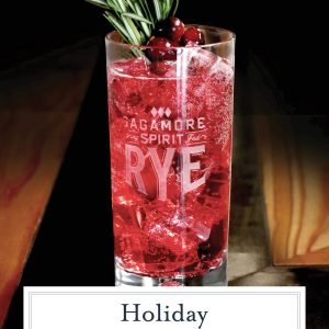 Holiday Whiskey Fizz is a bubbly holiday cocktail featuring Sagamore Spirits rye whiskey, club soda, cranberry syrup and lime juice. #whiskeycocktails #whiskey www.savoryexperiments.com