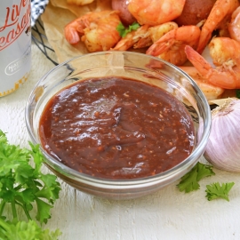 balsamic cocktail sauce with srhimp