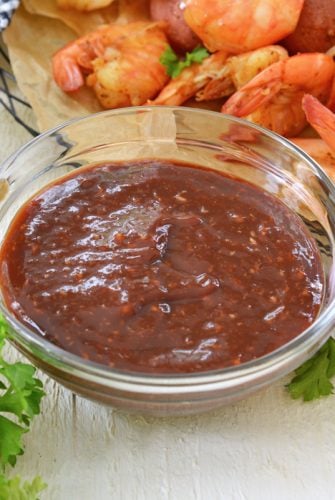 balsamic cocktail sauce with srhimp