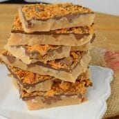Candy Toffee is an easy holiday treat using only 6 ingredients and taking just 20 minutes!