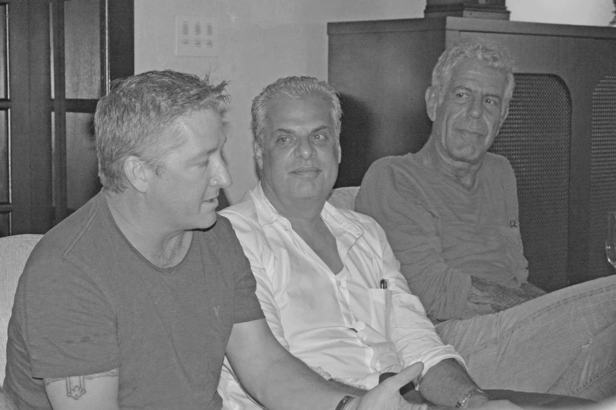 Chefs Anthony Bourdain, Eric Ripert and Tim Love