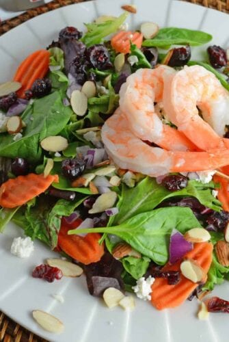 Cranberry Almond Salad is a quick yet tasty meal solution. Throw it together for a healthy quick dinner or lunch.