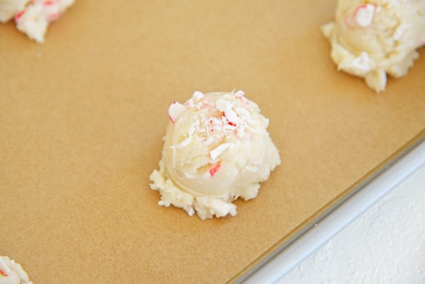 scoop of peppermint cake mix cookie dough