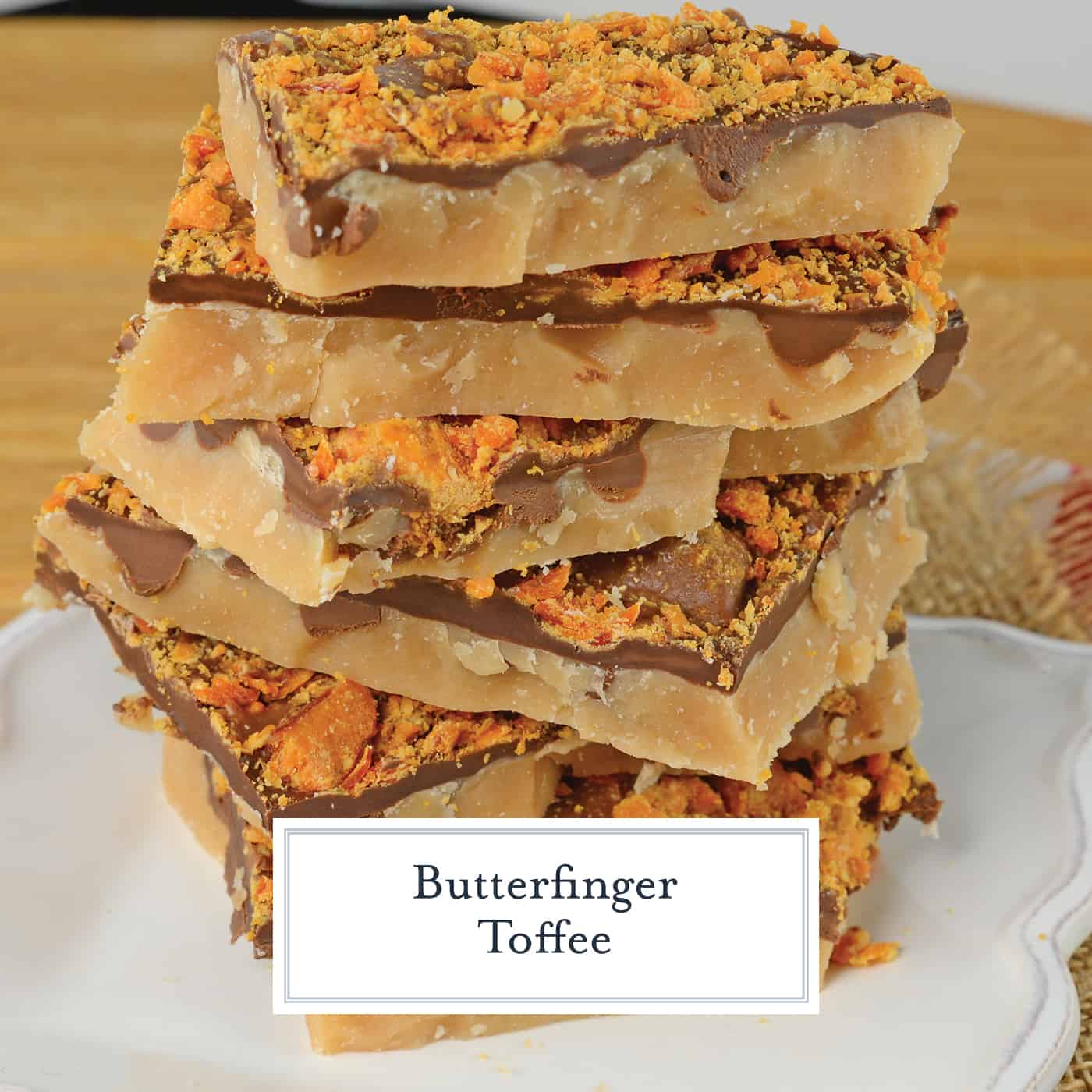 Candy Toffee is an easy holiday treat using only 6 ingredients and taking just 20 minutes! Make this easy toffee recipe for your holiday cookie tray! #buttertoffee #englishtoffee www.savoryexperiments.com